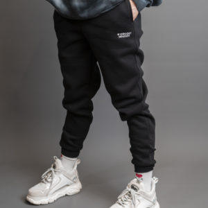 Black Joggers with logo on top of left pocket